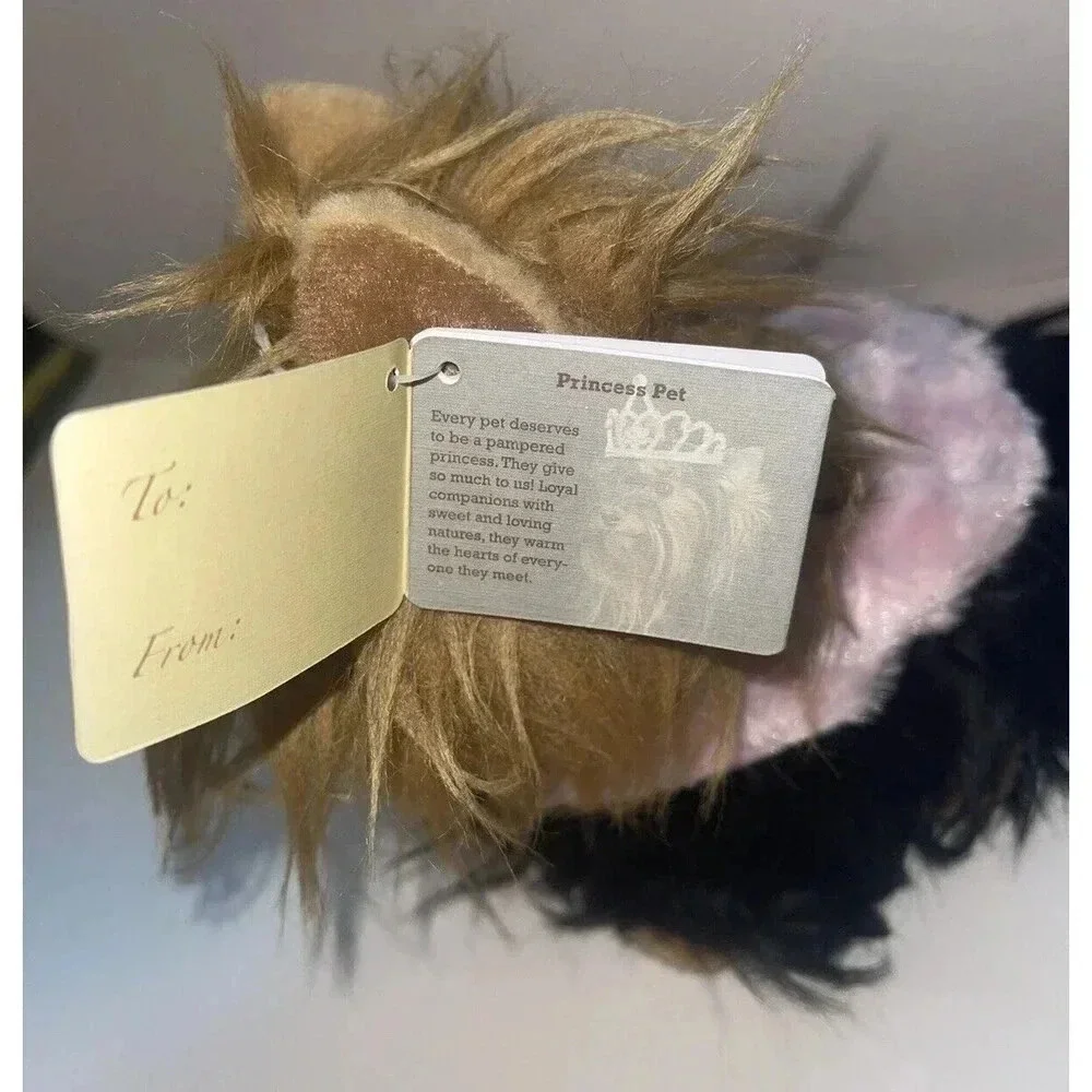 Aurora Miyoni Plush Yorkshire Terrier Puppy Dog Yorkie Princess Crown Pink Shawl